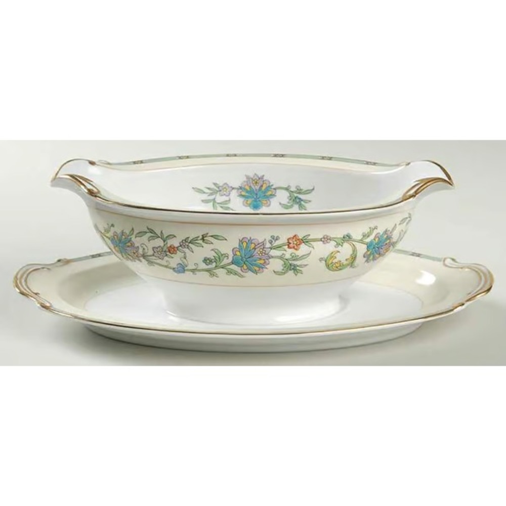 NORITAKE Norwich 5042 Gravy Boat With Attached underplate Japan RARE MINT